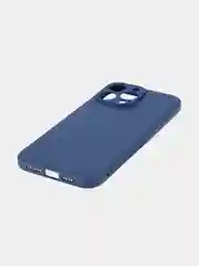 Синий чехол для iPhone 15, 14, 13 Pro, Max, Plus, Mini, ребристый, силиконовый, BROSCORP, карбон