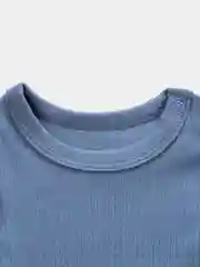 Синий меланж боди с длинным рукавом, для новорожденного (рибана)