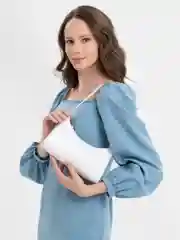 Белый женская сумка-багет