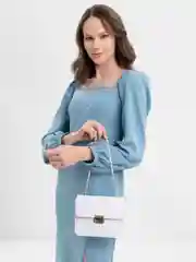 Белый женская сумка через плечо из экокожи
