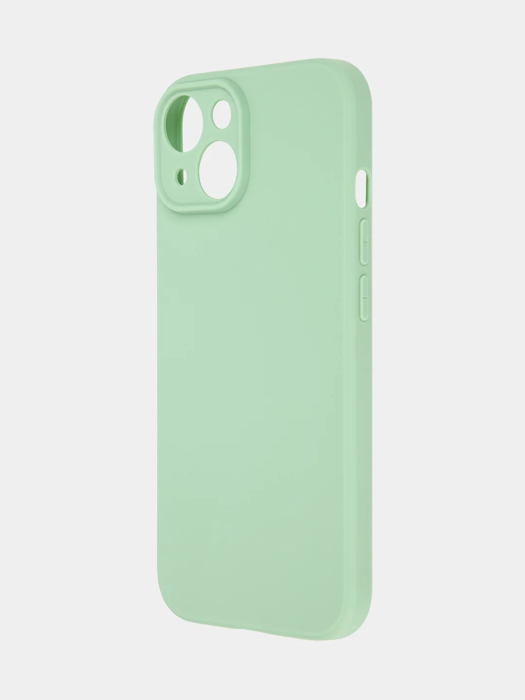 Зеленый чехол + стекло для iPhone 15 силиконовый ROSCO матовый тонкий с бортиком- защитой камер