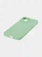 Зеленый чехол + стекло для iPhone 15 силиконовый ROSCO матовый тонкий с бортиком- защитой камер