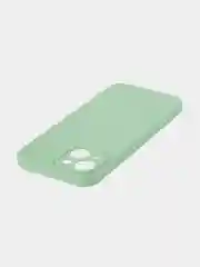 Зеленый чехол + стекло для iPhone 15 силиконовый ROSCO матовый тонкий с бортиком- защитой камер