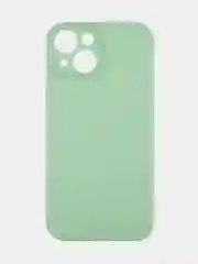 Зеленый чехол + стекло для iPhone 15 силиконовый ROSCO матовый тонкий с бортиком- защитой камер