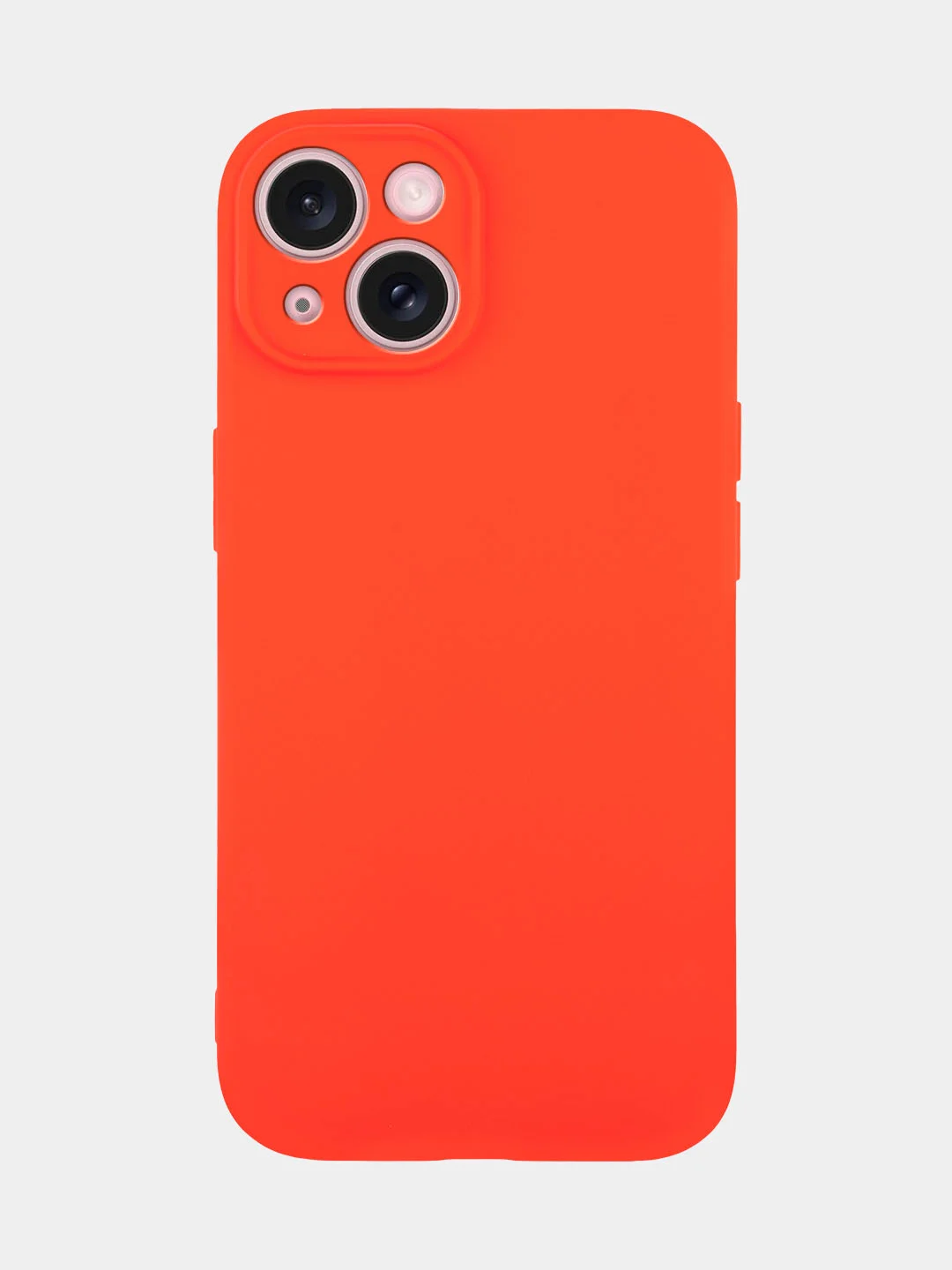 Красный чехол + стекло для iPhone 15 силиконовый ROSCO матовый тонкий с бортиком- защитой камер