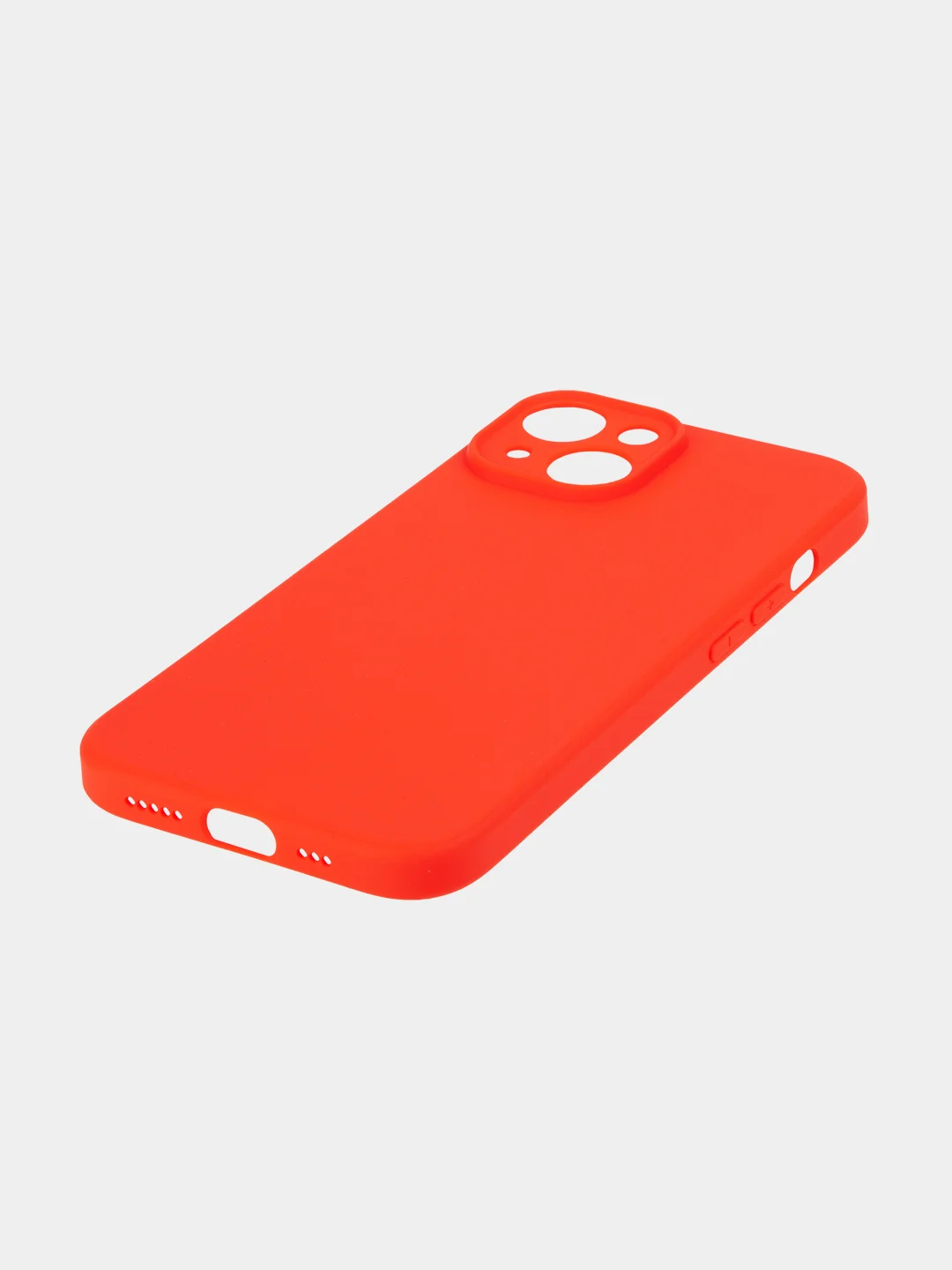 Красный чехол + стекло для iPhone 15 силиконовый ROSCO матовый тонкий с бортиком- защитой камер