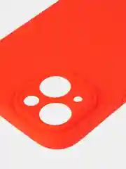 Красный чехол + стекло для iPhone 15 силиконовый ROSCO матовый тонкий с бортиком- защитой камер