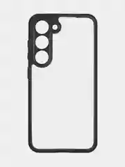 Прозрачный чехол для Samsung Galaxy S23 пластиковый ROSCO противоударный с силиконовой окантовкой