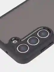 Черный чехол для Samsung Galaxy S23 пластиковый ROSCO противоударный с силиконовой окантовкой