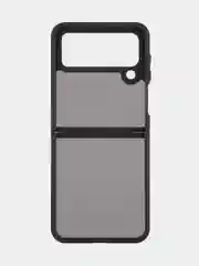 Черный чехол для Samsung Galaxy Z Flip 4, пластиковый Rosco противоударный, силиконовая окантовка