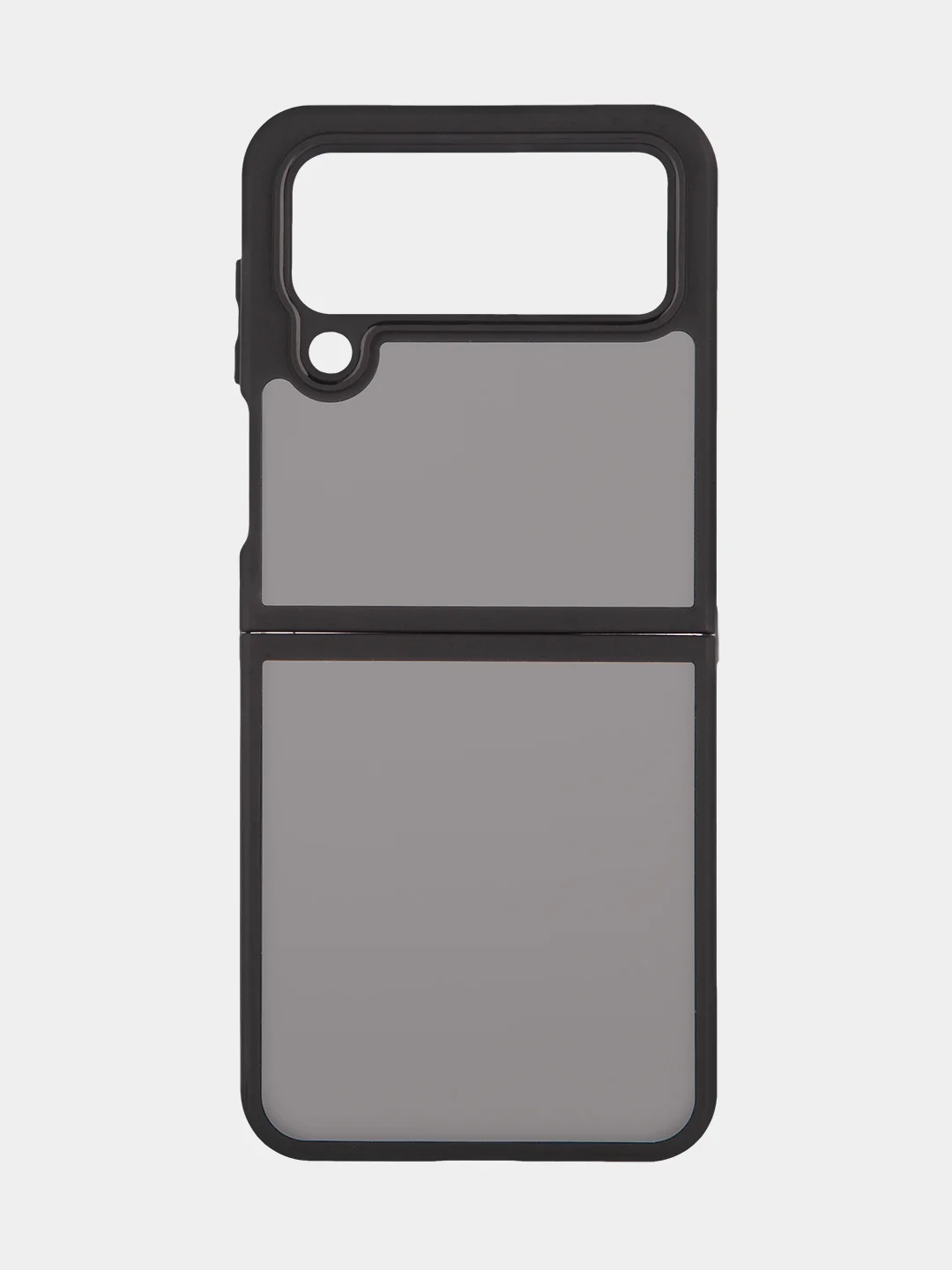 Черный чехол для Samsung Galaxy Z Flip 4, пластиковый Rosco противоударный, силиконовая окантовка