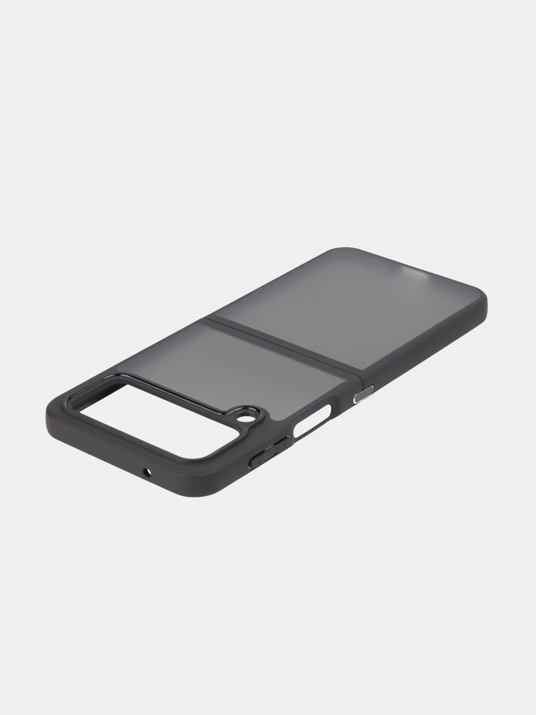 Черный чехол для Samsung Galaxy Z Flip 4, пластиковый Rosco противоударный, силиконовая окантовка