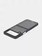 Черный чехол для Samsung Galaxy Z Flip 4, пластиковый Rosco противоударный, силиконовая окантовка