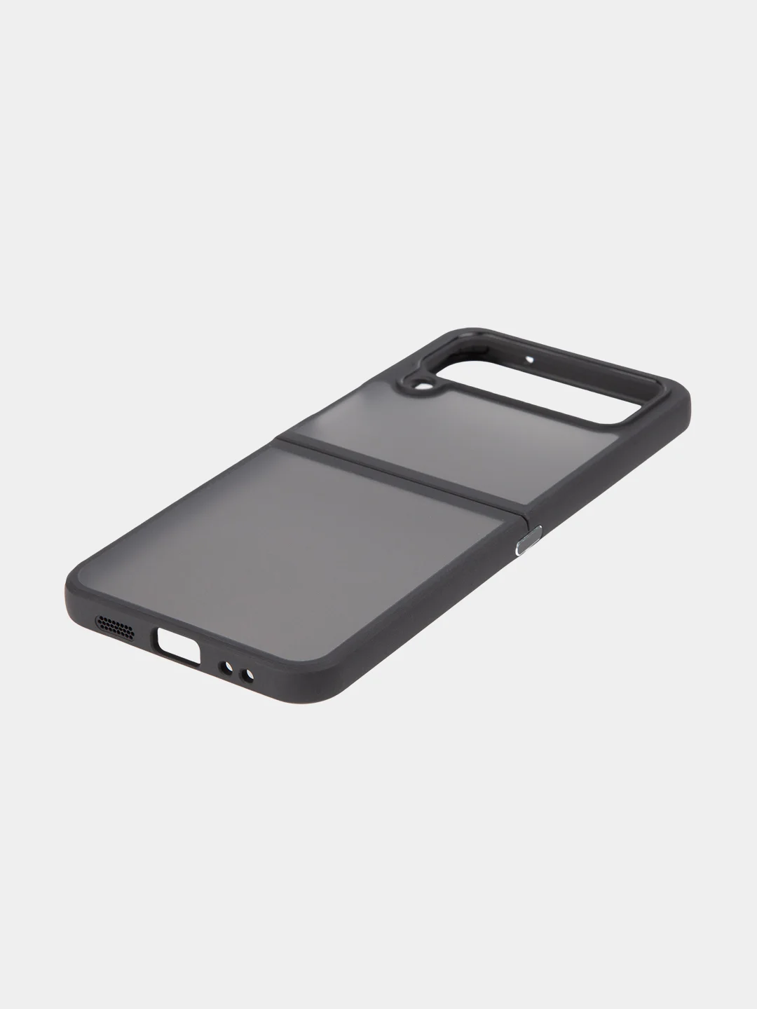 Черный чехол для Samsung Galaxy Z Flip 4, пластиковый Rosco противоударный, силиконовая окантовка