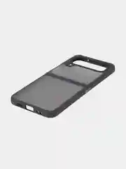 Черный чехол для Samsung Galaxy Z Flip 4, пластиковый Rosco противоударный, силиконовая окантовка