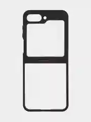 Прозрачный чехол для Samsung Galaxy Z Flip 5 пластиковый ROSCO противоударный, силиконовая окантовка