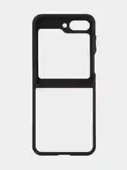 Прозрачный чехол для Samsung Galaxy Z Flip 5 пластиковый ROSCO противоударный, силиконовая окантовка