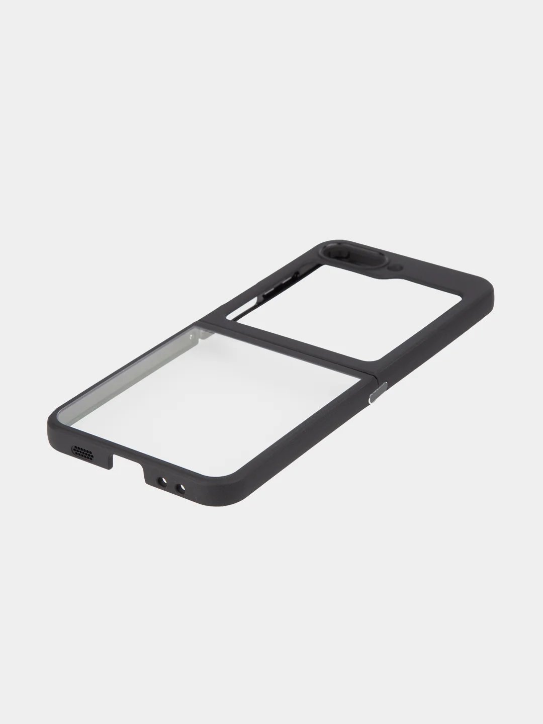 Прозрачный чехол для Samsung Galaxy Z Flip 5 пластиковый ROSCO противоударный, силиконовая окантовка