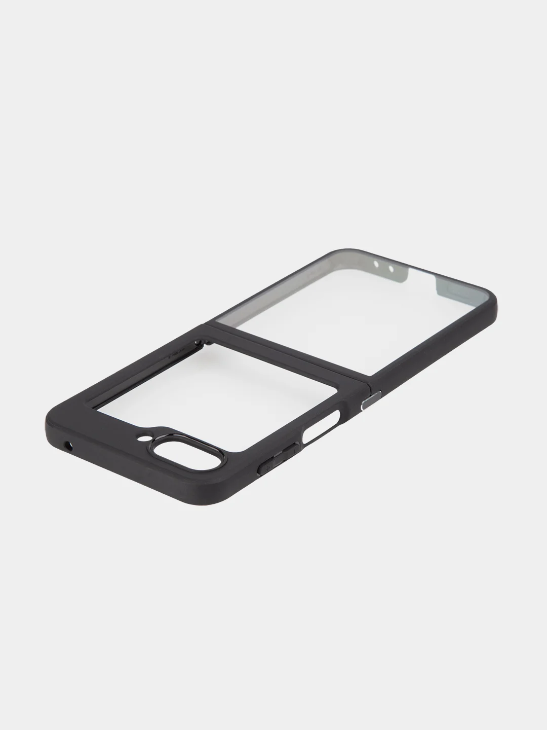 Прозрачный чехол для Samsung Galaxy Z Flip 5 пластиковый ROSCO противоударный, силиконовая окантовка