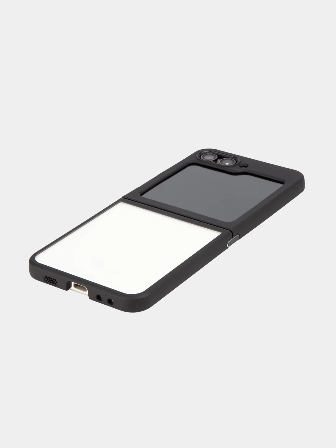 Прозрачный чехол для Samsung Galaxy Z Flip 5 пластиковый ROSCO противоударный, силиконовая окантовка