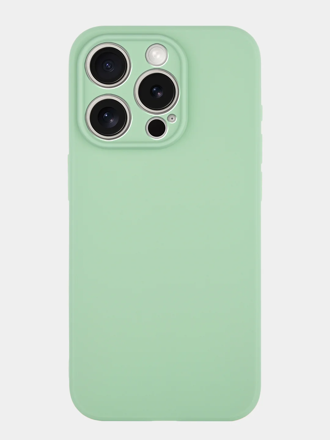 Зеленый чехол и стекло для Apple iPhone 15 Pro силиконовый ROSCO матовый тонкий с защитой камер