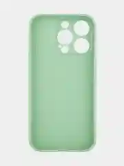 Зеленый чехол и стекло для Apple iPhone 15 Pro силиконовый ROSCO матовый тонкий с защитой камер