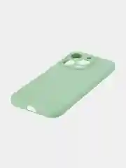 Зеленый чехол и стекло для Apple iPhone 15 Pro силиконовый ROSCO матовый тонкий с защитой камер
