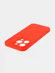 Красный чехол и стекло для Apple iPhone 15 Pro силиконовый ROSCO матовый тонкий с защитой камер