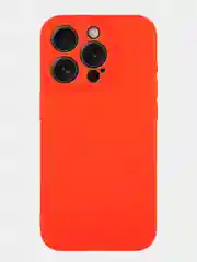 Красный чехол и стекло для Apple iPhone 15 Pro силиконовый ROSCO матовый тонкий с защитой камер