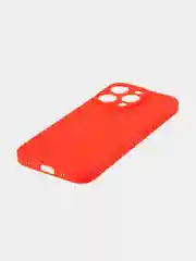 Красный чехол и стекло для Apple iPhone 15 Pro силиконовый ROSCO матовый тонкий с защитой камер