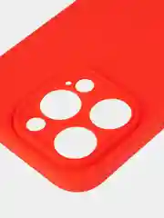 Красный чехол и стекло для Apple iPhone 15 Pro силиконовый ROSCO матовый тонкий с защитой камер