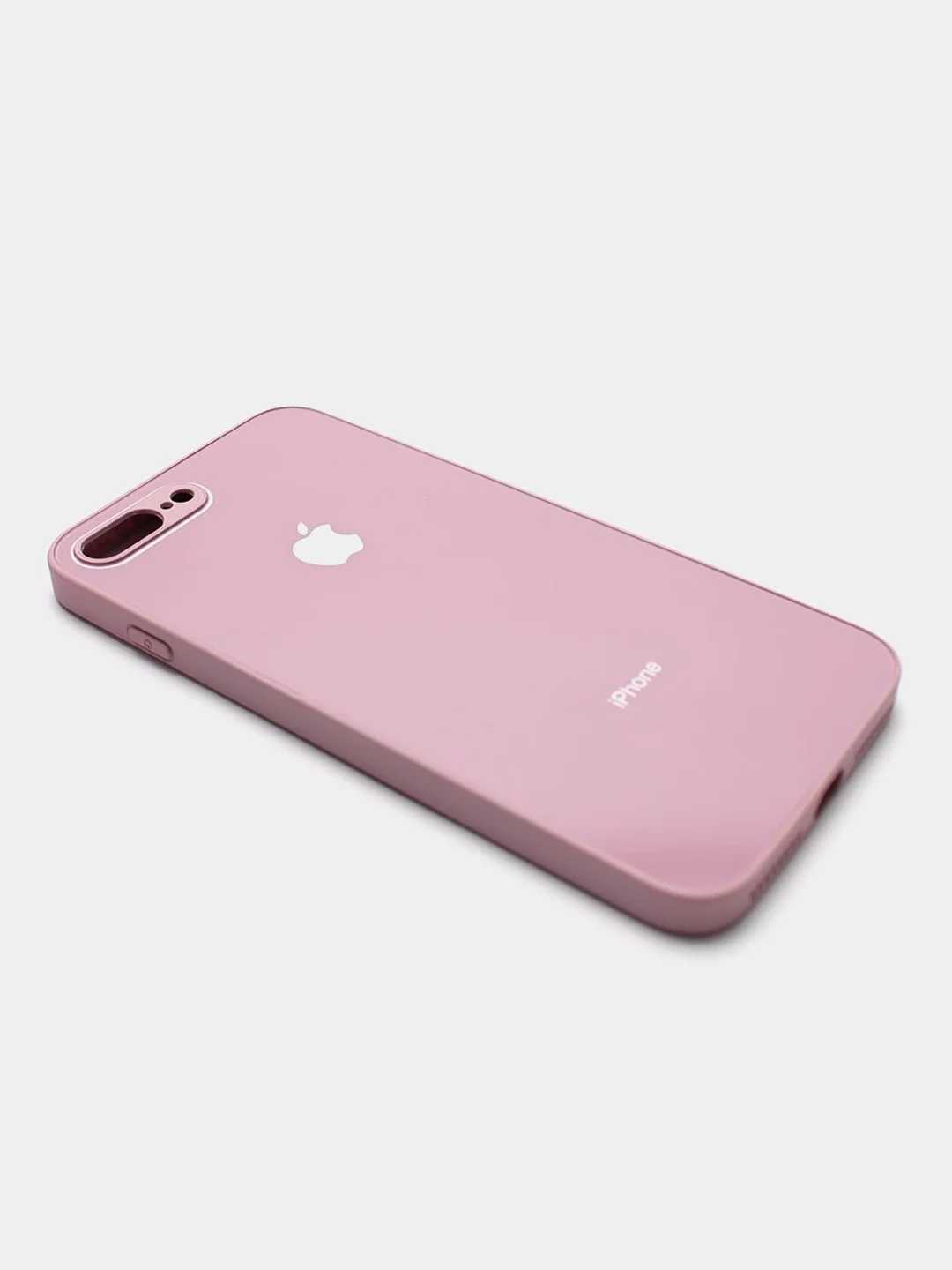 Сиреневый чехол силиконовый со стеклянной панелью для iPhone 7 Plus / iPhone 8 Plus