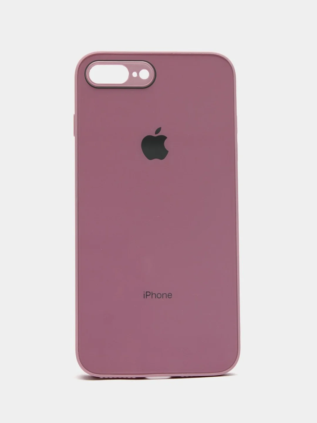 Сиреневый чехол силиконовый со стеклянной панелью для iPhone 7 Plus / iPhone 8 Plus