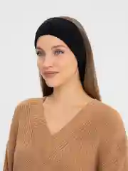 Черный повязка на голову, вязаная
