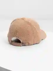 Бежевый бейсболка меховая, женская