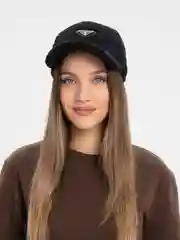 Черный бейсболка меховая, женская