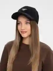 Черный бейсболка меховая, женская