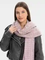 Кораллово-розовый шарф женский, зимний шарф , палантин , в клетку,леопард , подарок девушке