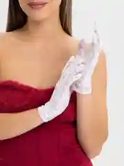 Белый перчатки кружевные, гипюр