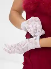 Белый перчатки кружевные, гипюр