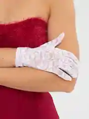 Белый перчатки кружевные, гипюр