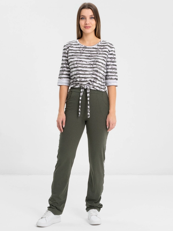 Костюм футболка+брюки - Fashion sports - 378 - хаки
