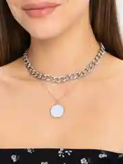 Серый меланж колье чокер с подвеской, ожерелье женское