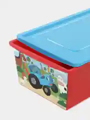 Ящик для игрушек, с крышкой, "Синий трактор", объём 30 л