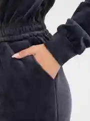 Угольный женский спортивный костюм, велюровый