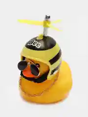 Игрушка "Утка", в очках и шлеме с пропеллером, в машину