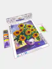 Алмазная мозаика 30х40 см "Подсолнухи", без подрамника
