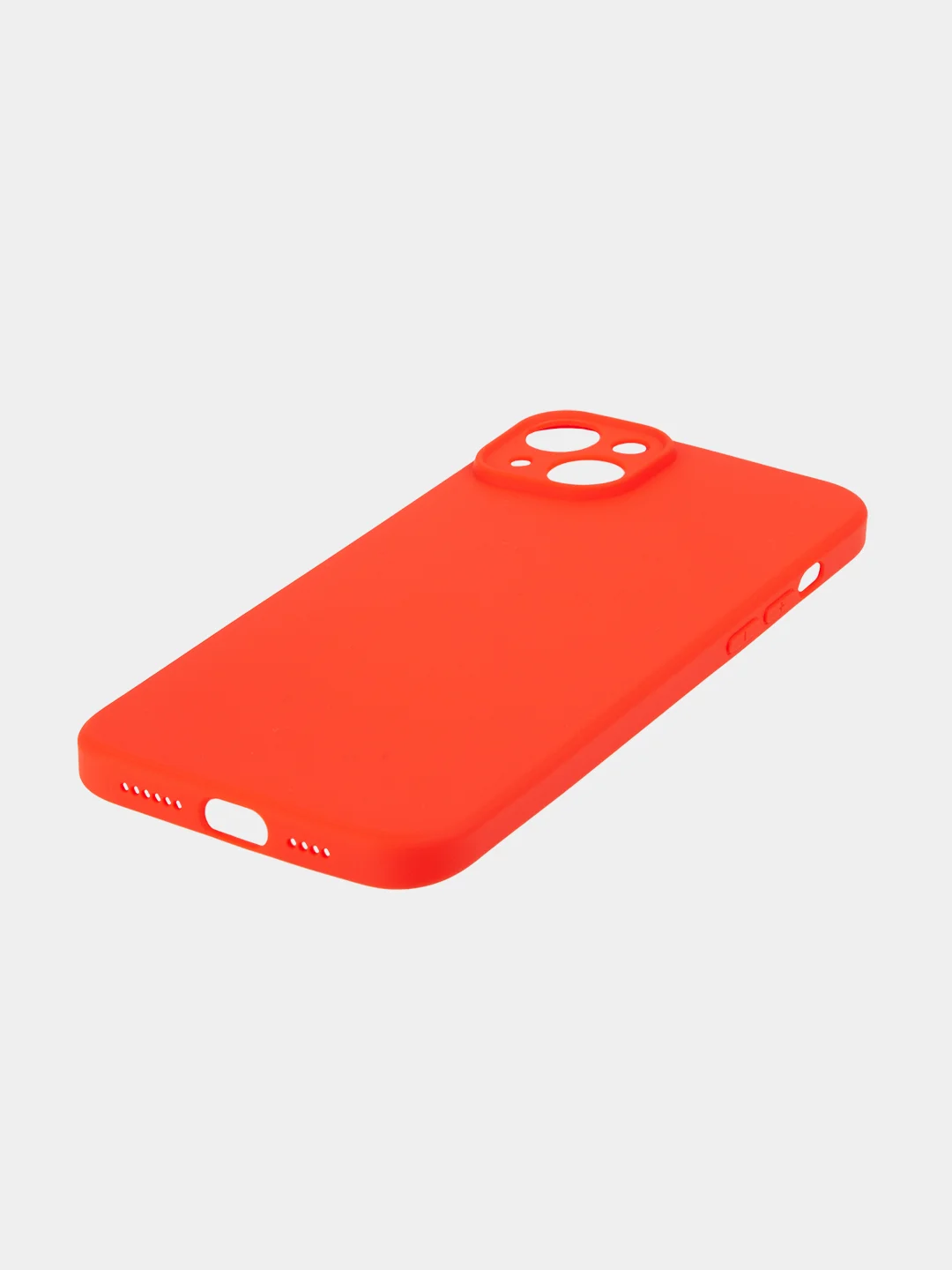 Красный чехол для iPhone 15 Plus силиконовый BROSCORP матовый/ прозрачный, тонкий, c защитой камер