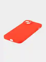 Красный чехол для iPhone 15 Plus силиконовый BROSCORP матовый/ прозрачный, тонкий, c защитой камер
