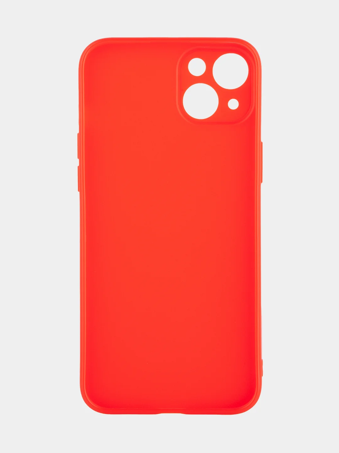 Красный чехол для iPhone 15 Plus силиконовый BROSCORP матовый/ прозрачный, тонкий, c защитой камер